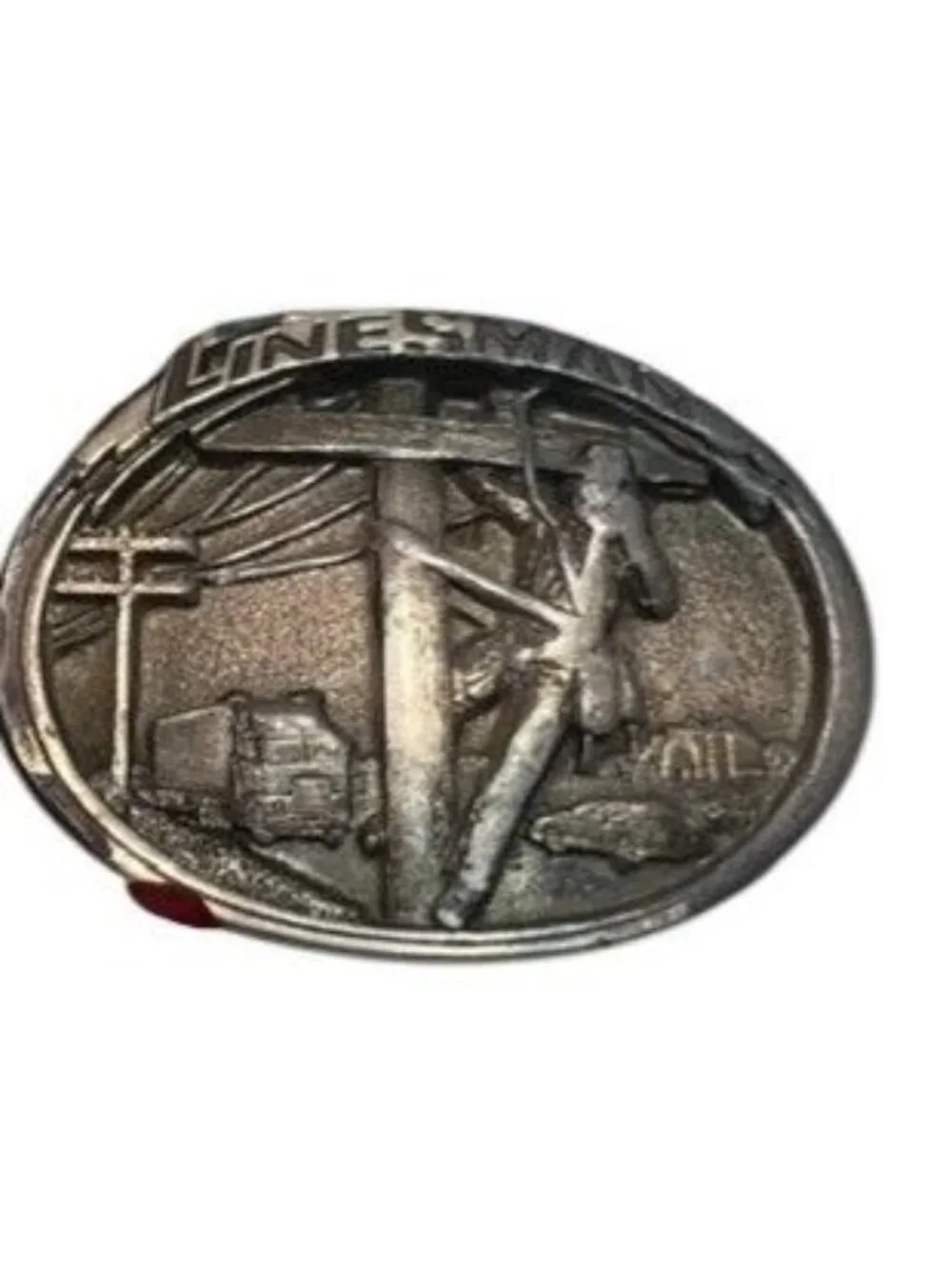 Vintage Linesman belt buckle, circa 1986, USA made